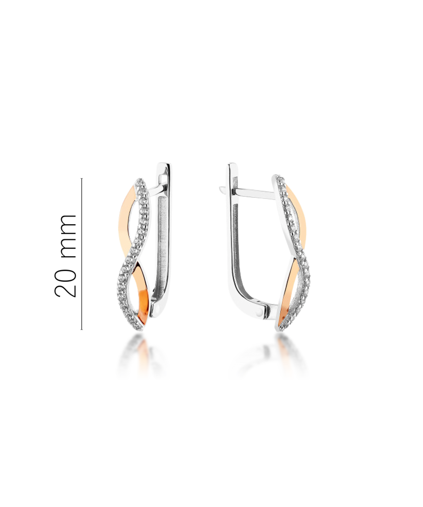 Sterling silver earrings gold plated with zircons