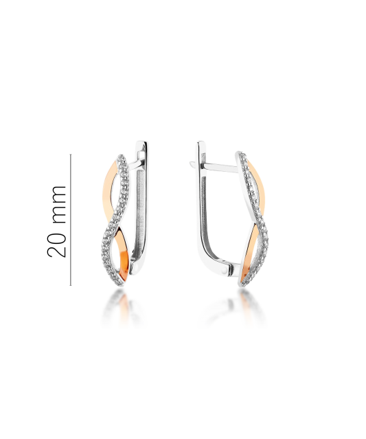 Sterling silver earrings gold plated with zircons