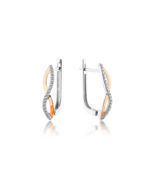 Sterling silver earrings gold plated with zircons