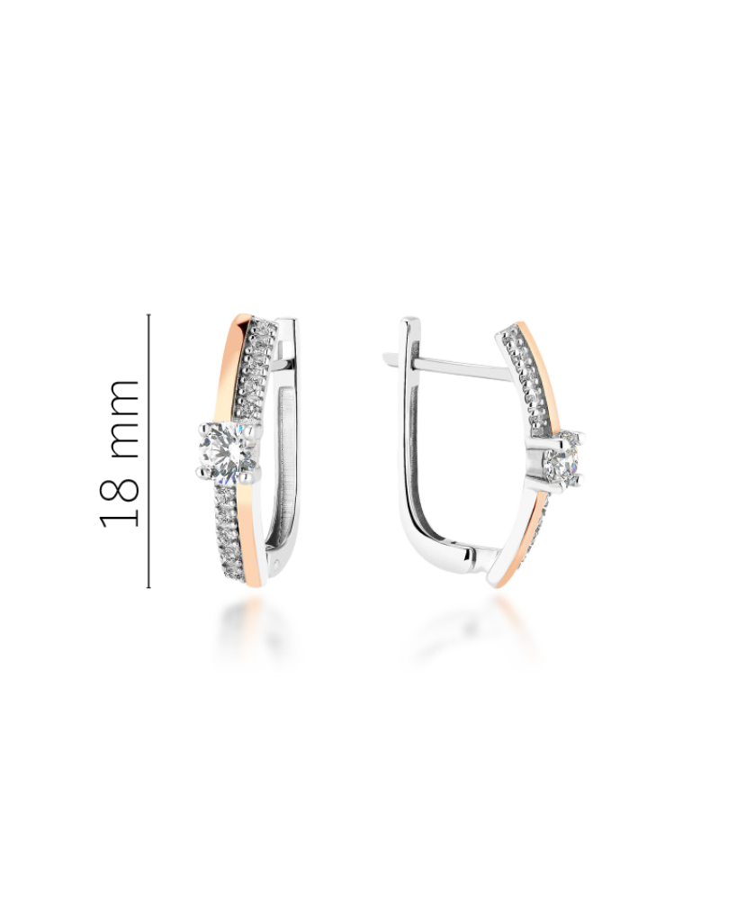 Sterling silver earrings gold plated with zircons