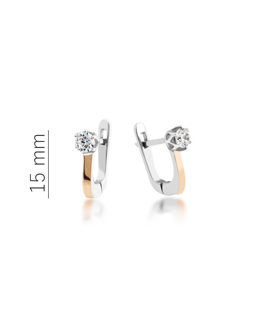 Sterling silver earrings gold plated with zircons