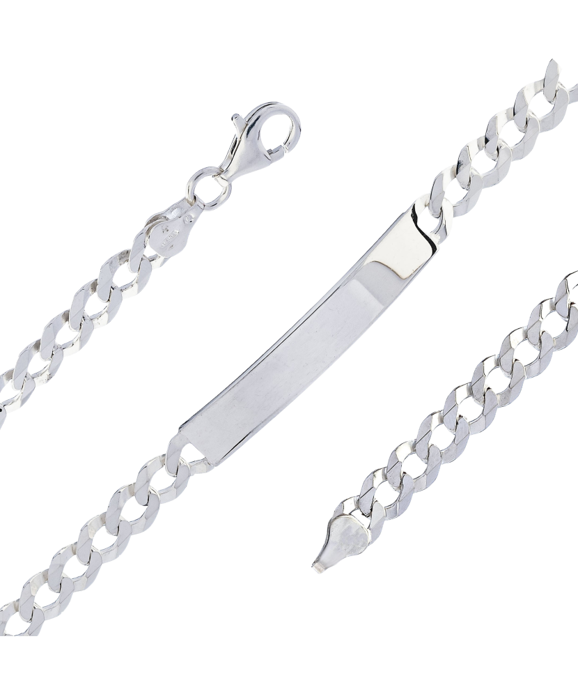 Sterling Silver bracelet with plate "Curb"