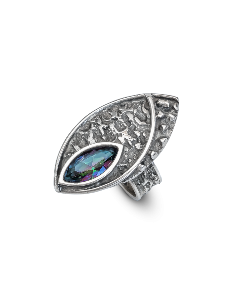 Sterling silver ring with topaz