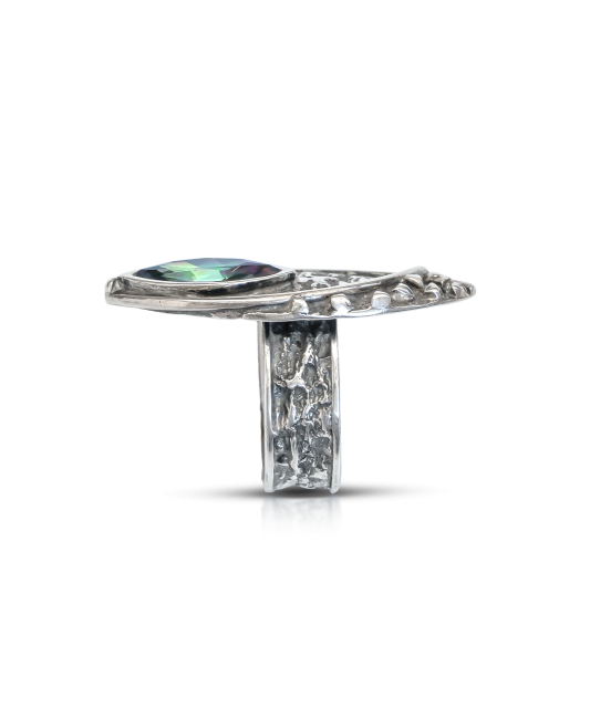 Sterling silver ring with topaz