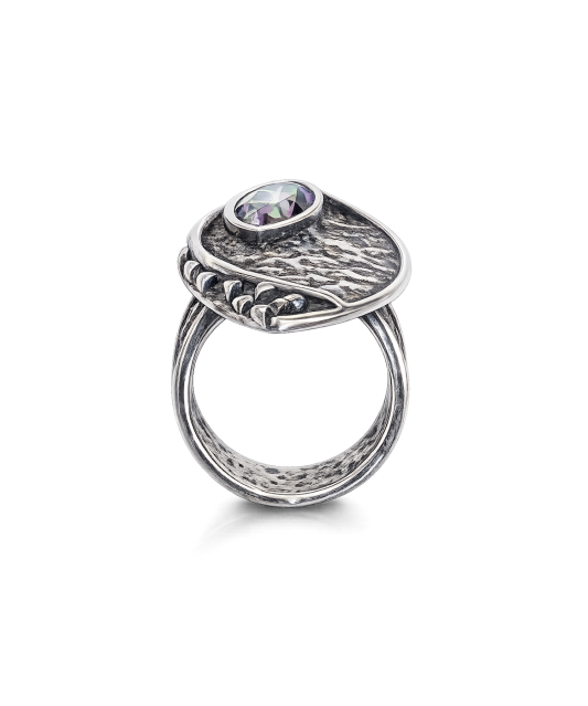 Sterling silver ring with topaz