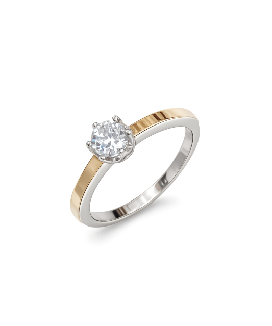 Sterling silver ring gold plated with zircons