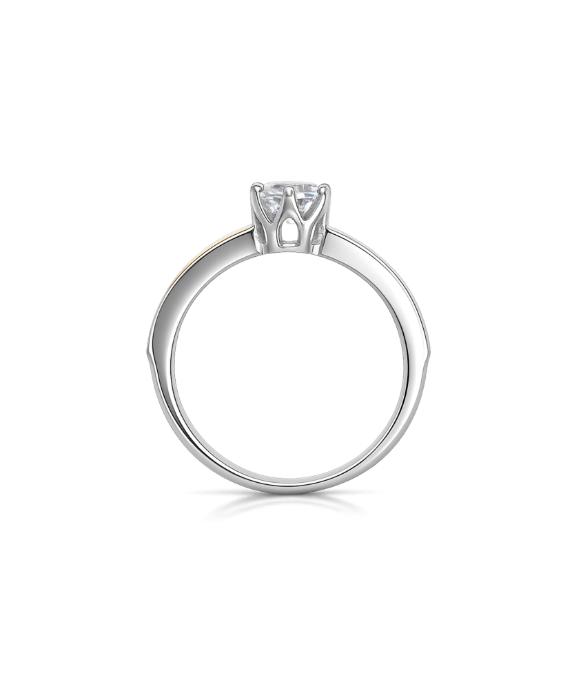 Sterling silver ring gold plated with zircons