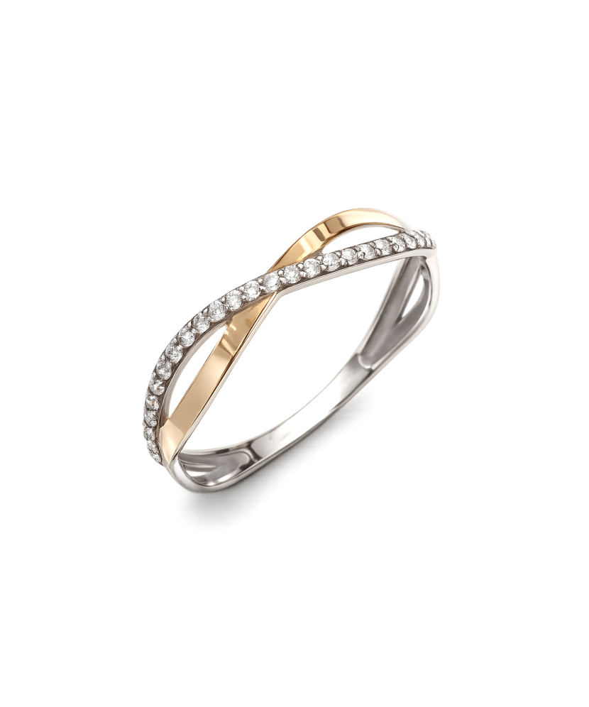 Sterling silver ring gold plated with zircons