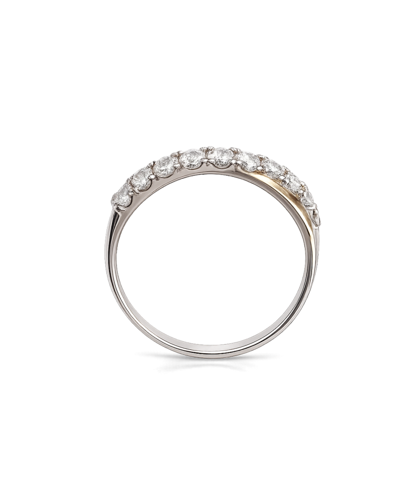 Hopeasormus kullalla peitetty zirkoneilla