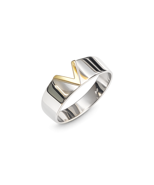 Sterling silver ring gold plated