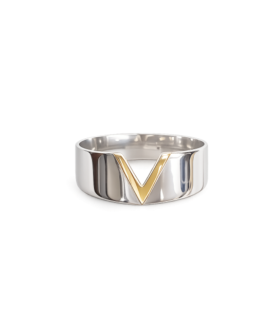 Sterling silver ring gold plated