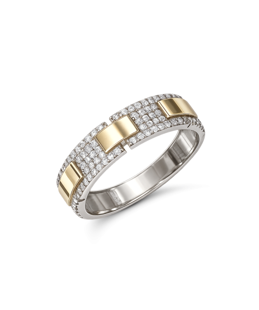 Sterling silver ring gold plated with zircons