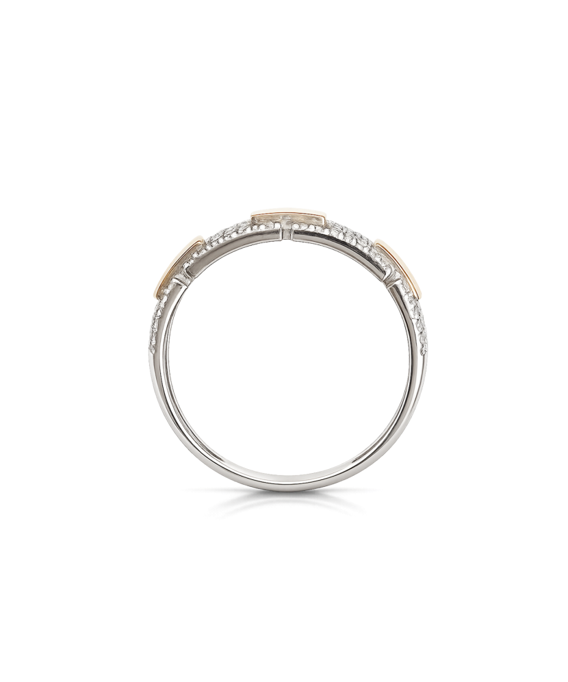 Sterling silver ring gold plated with zircons