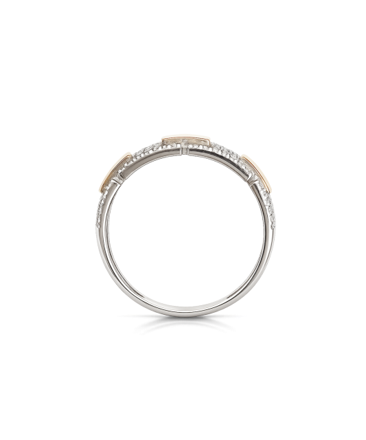 Sterling silver ring gold plated with zircons