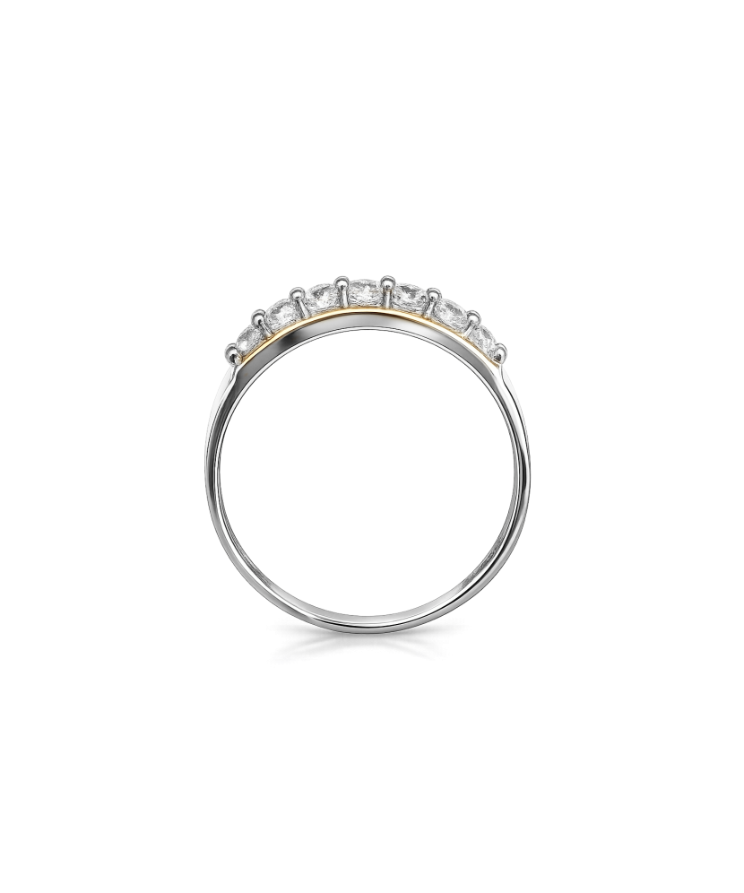 Sterling silver ring gold plated with zircons