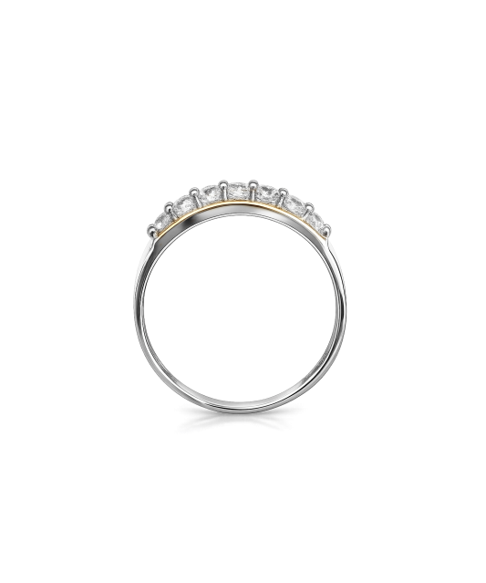 Sterling silver ring gold plated with zircons