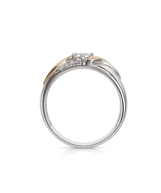 Hopeasormus kullalla peitetty zirkoneilla