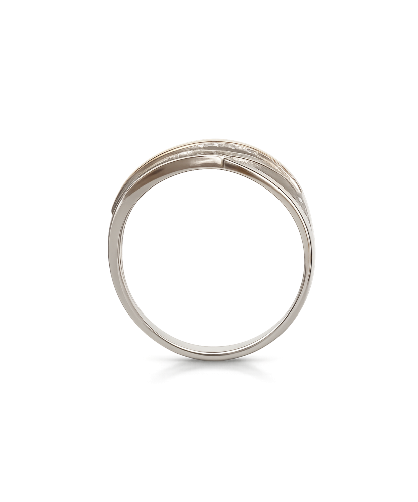 Sterling silver ring gold plated with zircons