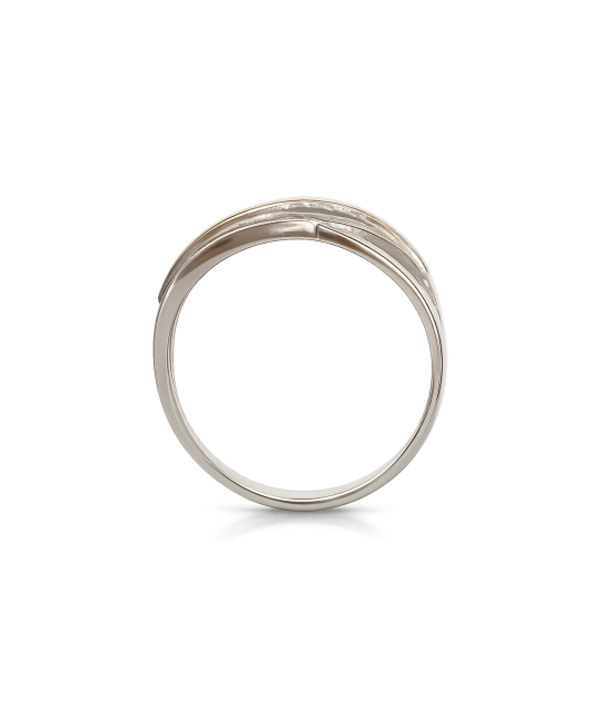 Sterling silver ring gold plated with zircons