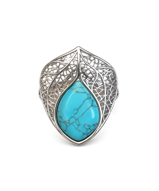 Hopeasormus turkoosilla