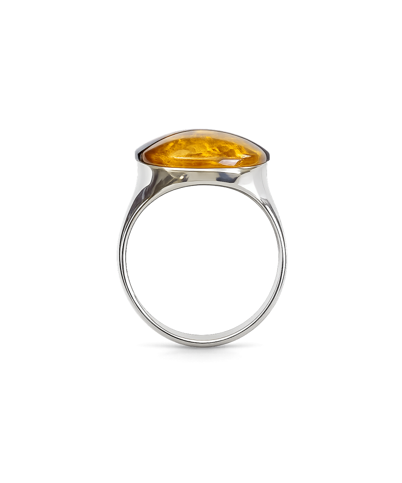 Sterling silver ring with amber