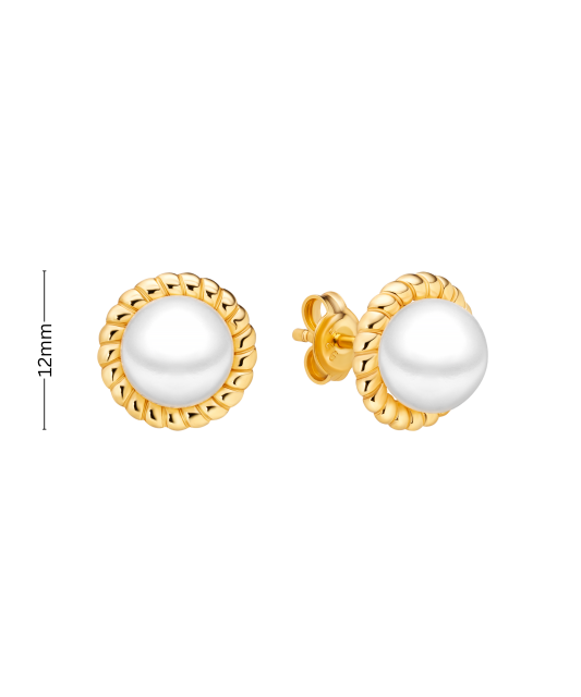 Gilded sterling silver earrings with pearls