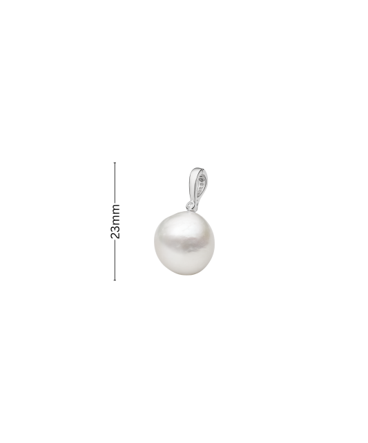 Silver pendant with Edison pearl and zircon