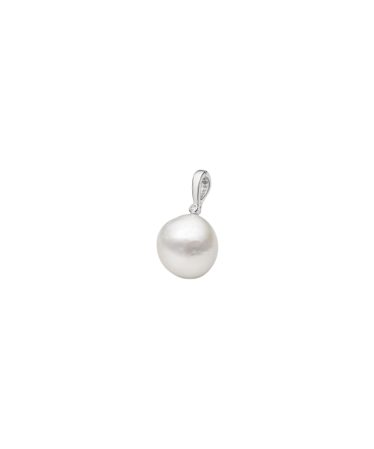 Silver pendant with Edison pearl and zircon