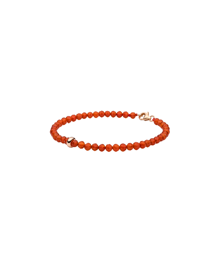 Bracelet with carnelian and gold-plated silver
