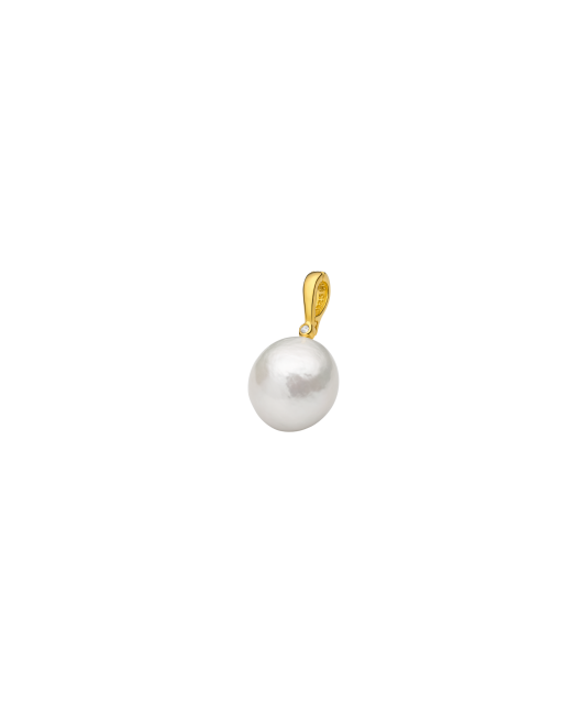 Gold Plated Silver Pendant With Pearl and Zirconia