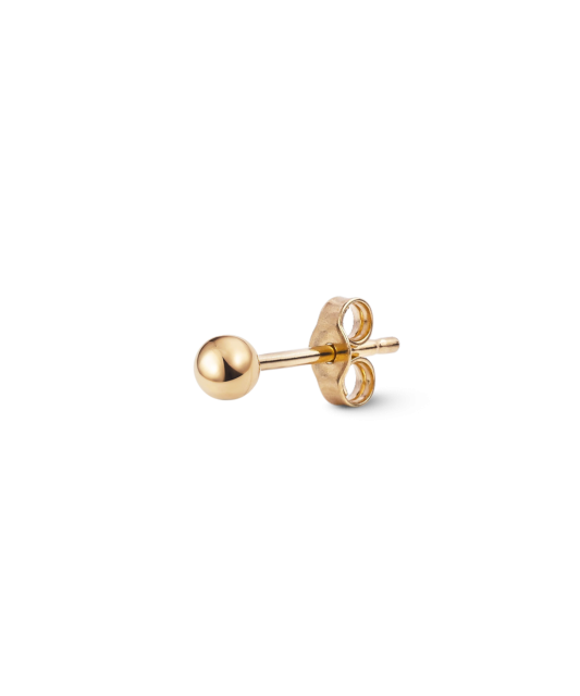 Gold earring 3mm (1pc.)