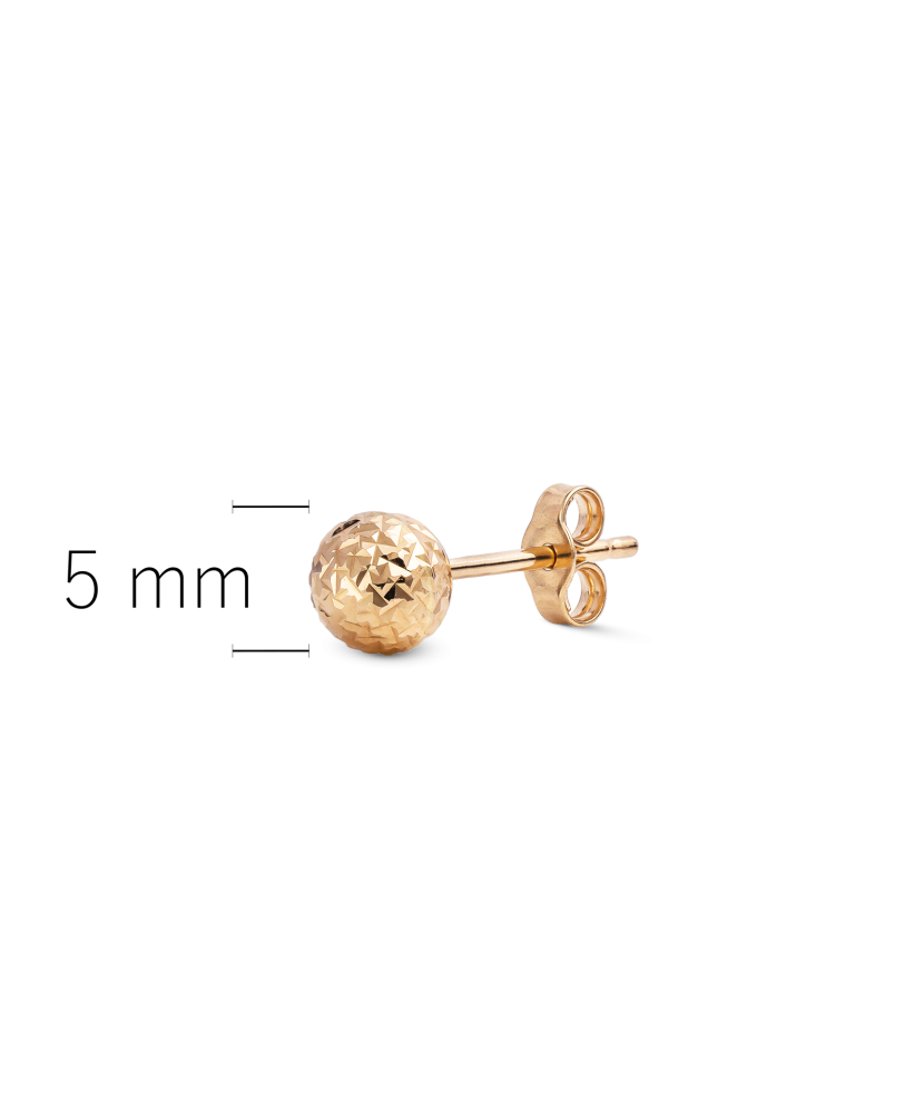 Kultainen kaiverrettu korvakoru 5mm (1kpl.)