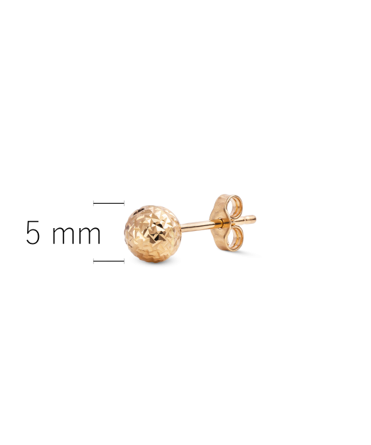 Kultainen kaiverrettu korvakoru 5mm (1kpl.)