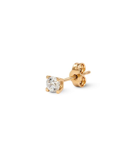 Gold earring with zircon (1pc.)