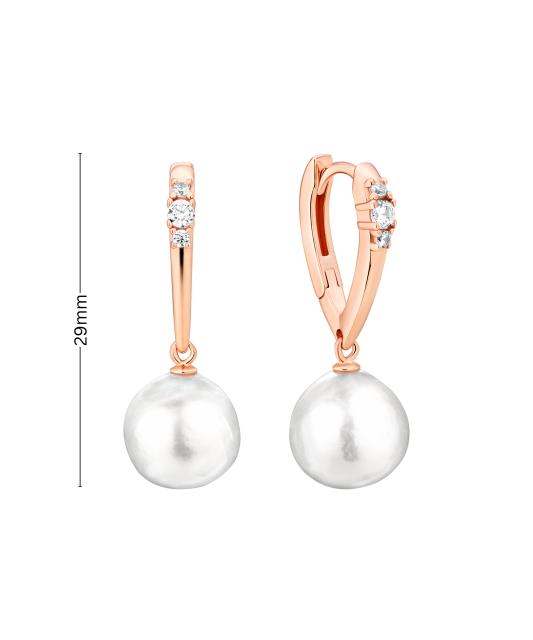 Gilded sterling Silver earrings with Edison pearls