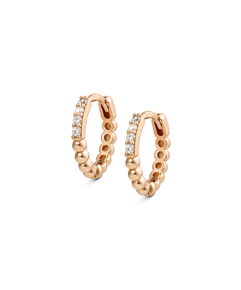 Gold earrings with zircons