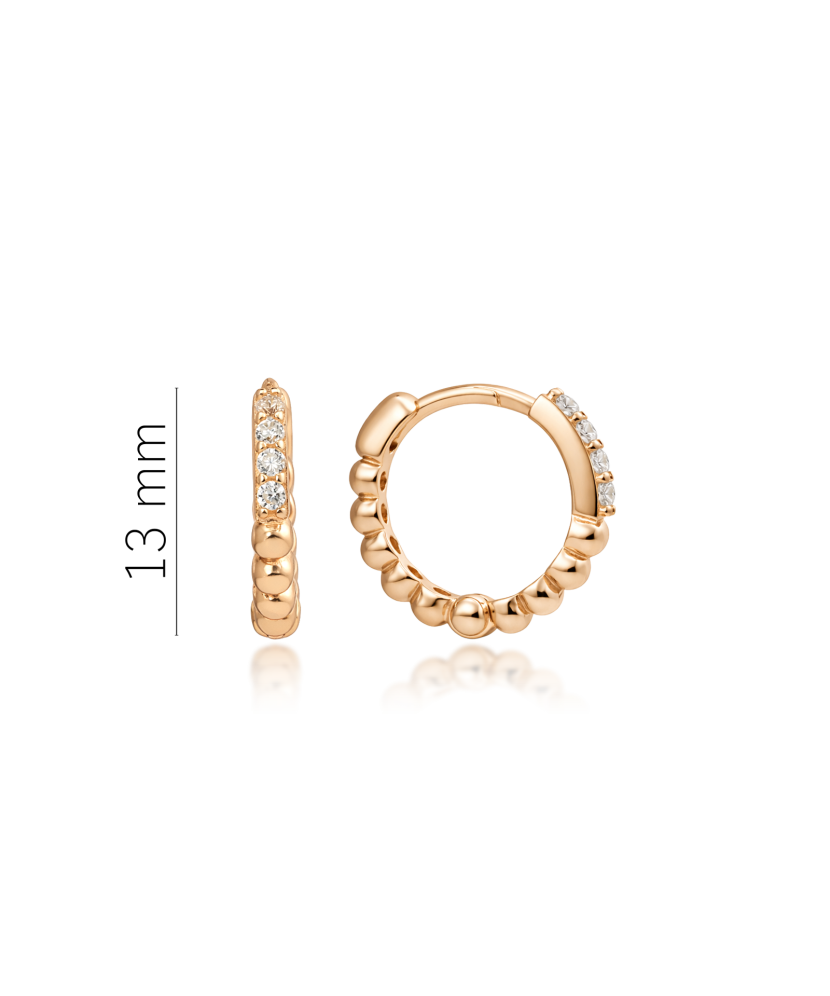 Gold earrings with zircons