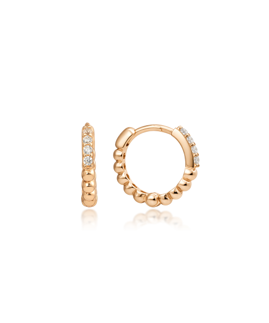 Gold earrings with zircons