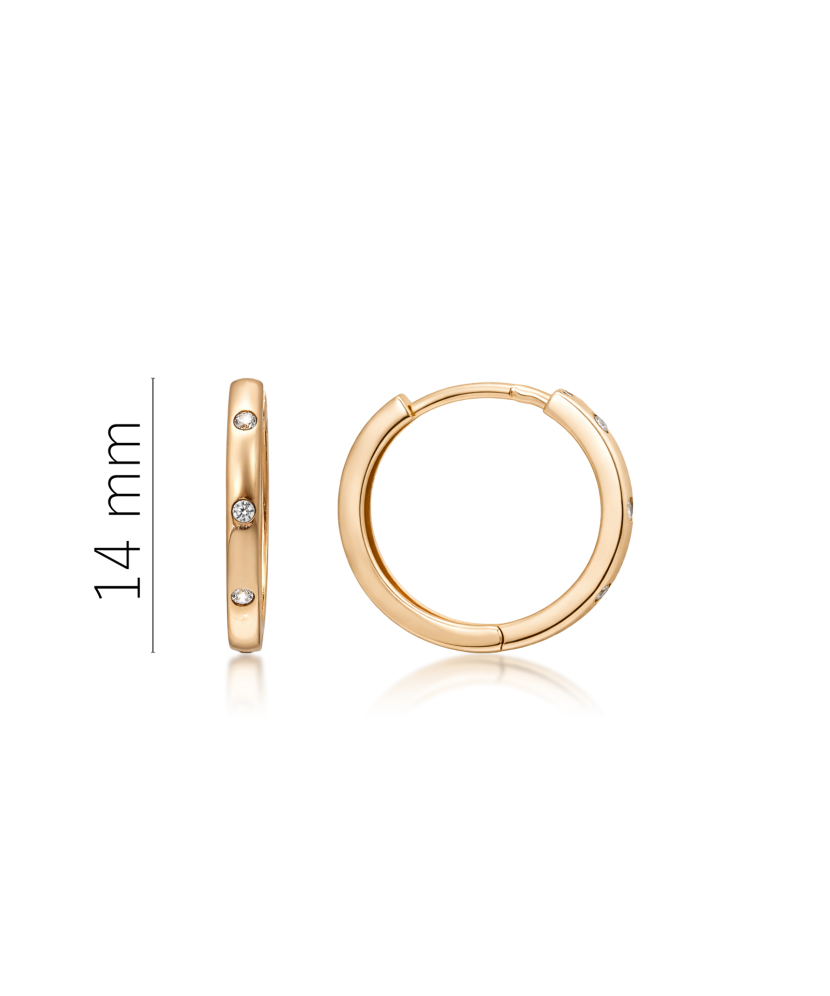 Gold earrings with zircons