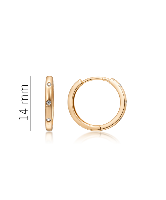 Kultaiset korvakorut zirkoneilla