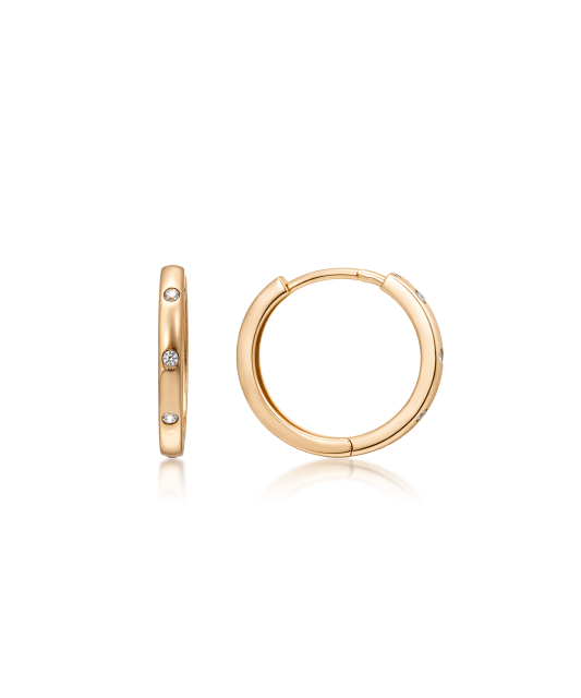 Gold earrings with zircons