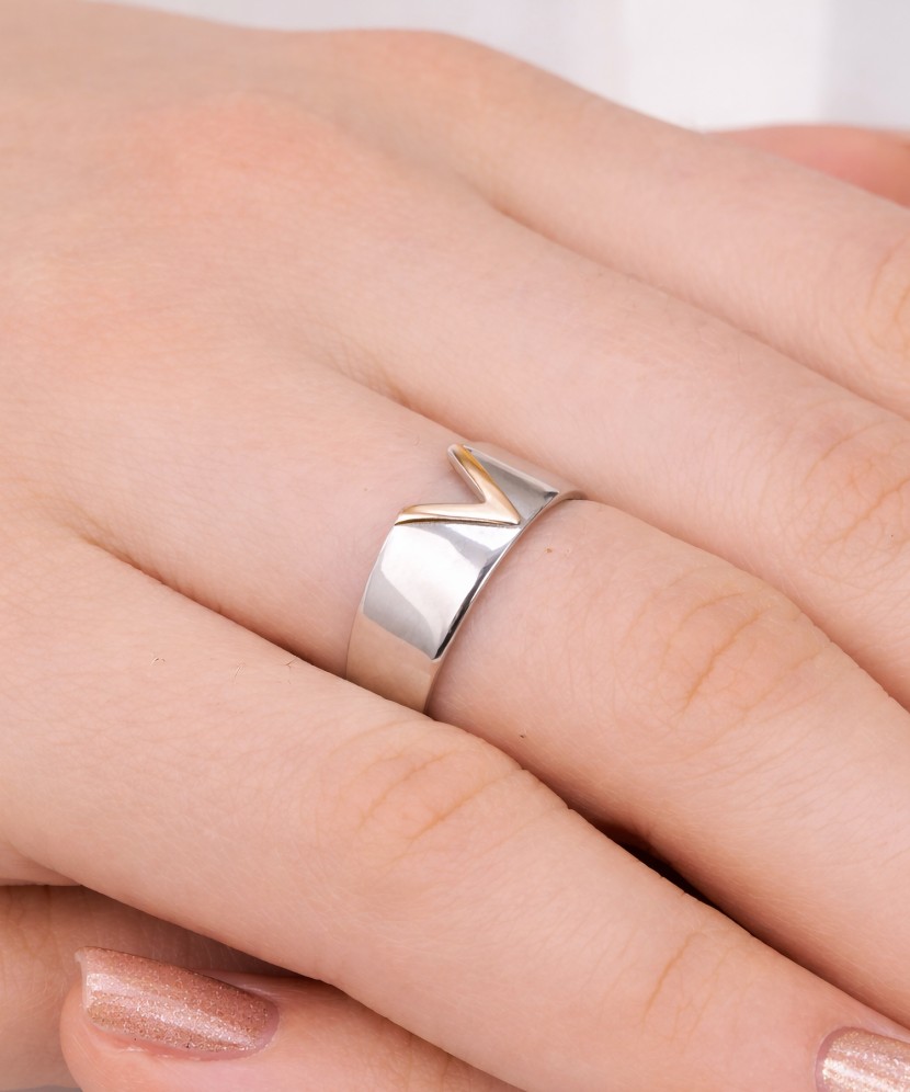 Sterling silver ring gold plated