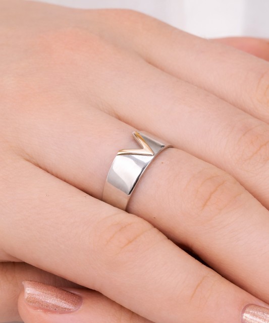 Sterling silver ring gold plated