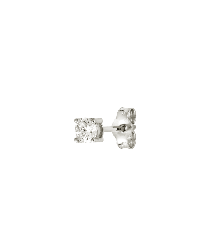White gold earring with cubic zirconia (1 pc.)