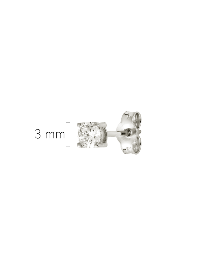 White gold earring with cubic zirconia (1 pc.)