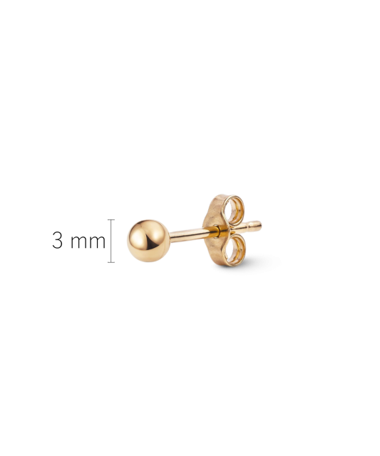 Gold earring 3mm (1pc.)