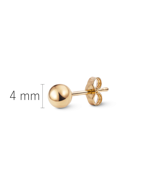 Gold earring 4mm (1pc.)