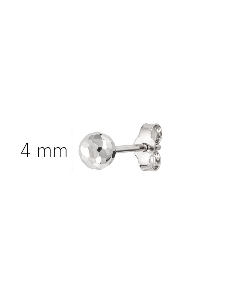 Valkokultainen kaiverrettu korvakoru 4mm (1kpl.)