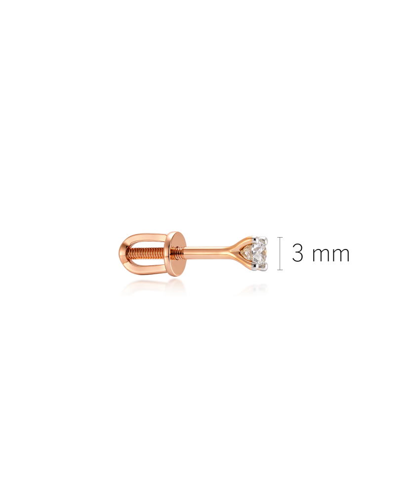Kultainen korvakoru, jossa on timantti (1kpl.) 0.09ct