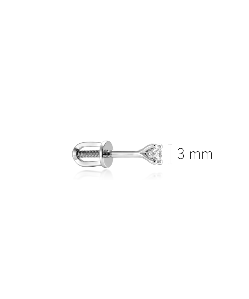 Valkokultainen korvakoru, jossa on timantti (1kpl.) 0.09ct